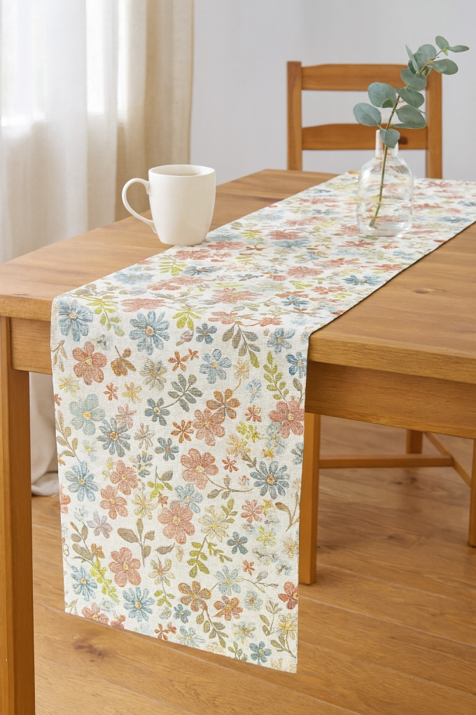 Dekostoff Gobelin Indian Flowers, beige