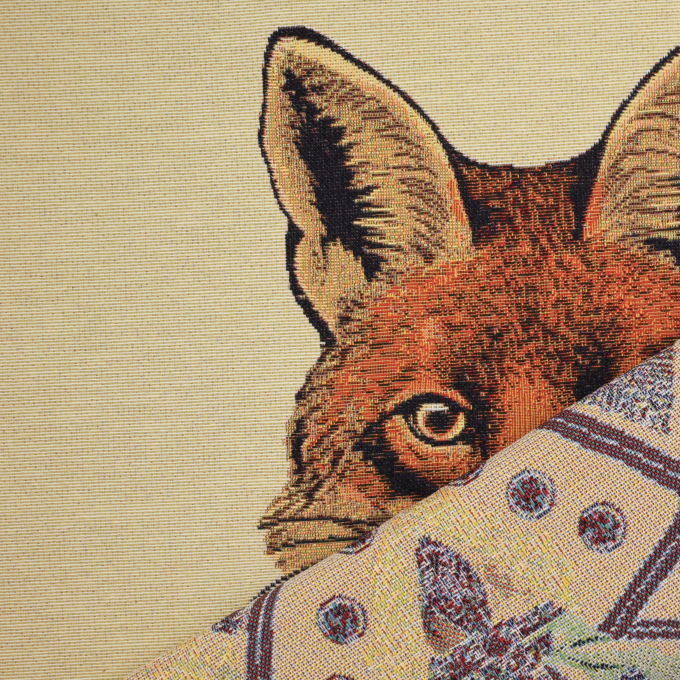 Tissu déco gobelin panneau Admiral Fox, 46x46cm