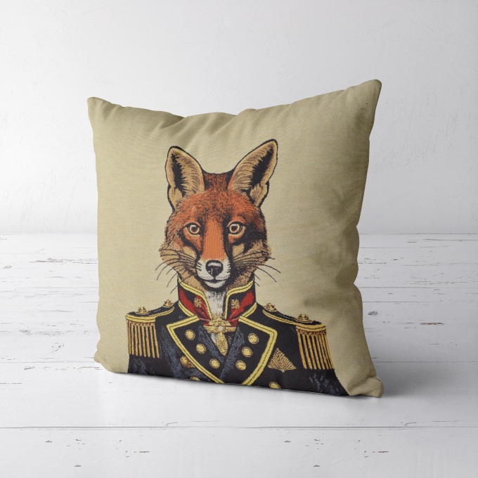 Tissu déco gobelin panneau Admiral Fox, 46x46cm