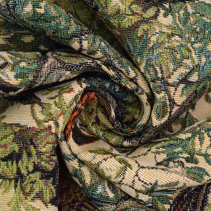 Dekostoff Gobelinstoff Bird Forest, creme
