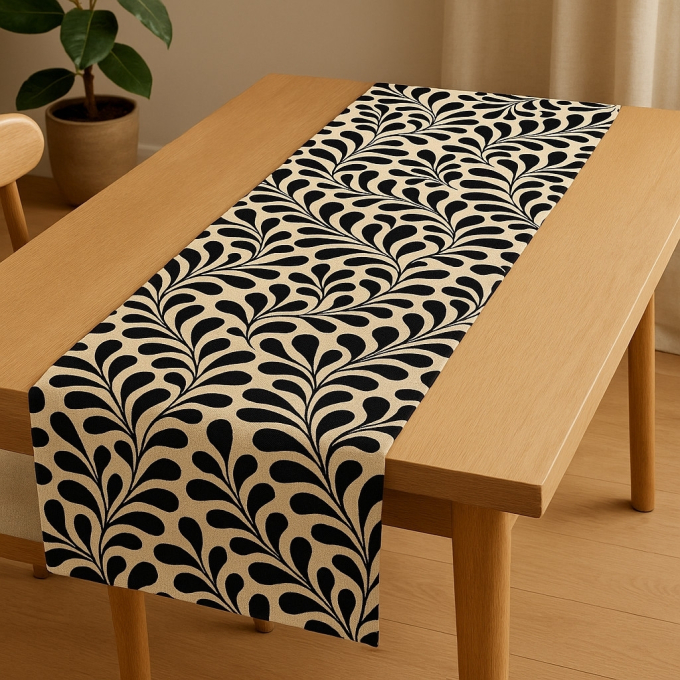 Dekostoff Gobelinstoff Drop Wave Branch, creme