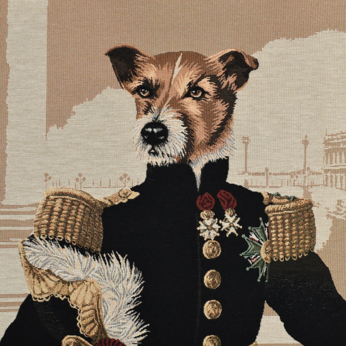 Tissu déco gobelin panneau chien Fancy Dog, 46 x 46 cm