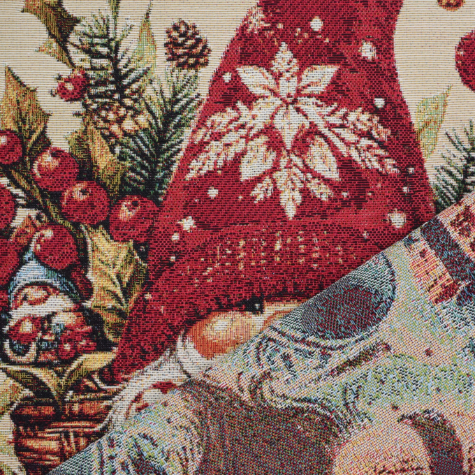 Dekostoff Gobelinstoff Happy Santa Panel, 46 x 46 cm