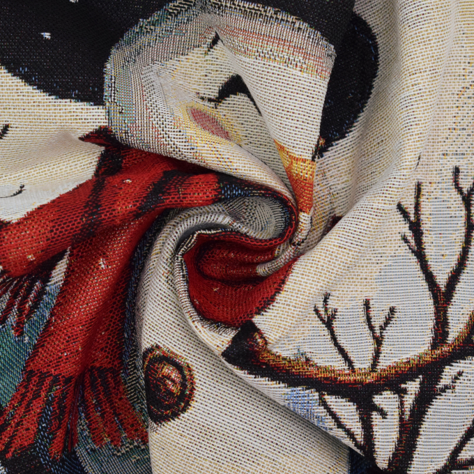 Dekostoff Gobelinstoff Happy Snowman Panel, 46 x 46 cm