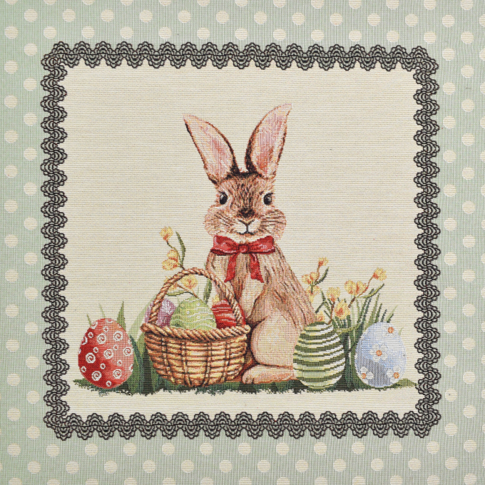 Decoratiestof Gobelin paashaas paneel, 46 x 46 cm