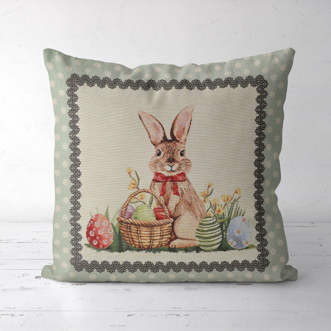 Decoratiestof Gobelin paashaas paneel, 46 x 46 cm
