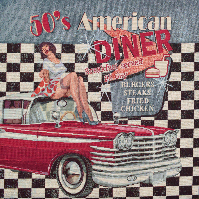 Decoratiestof Gobelin paneel 50´s Diner, 46 x 46 cm
