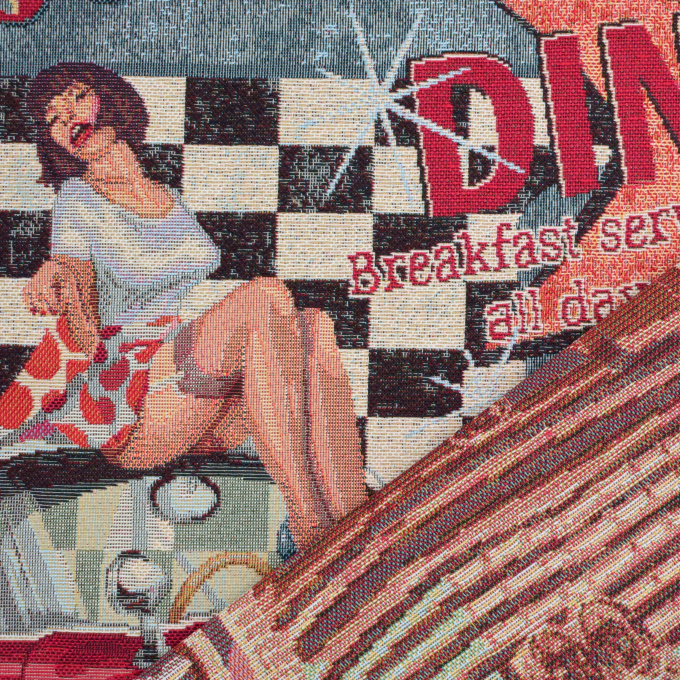 Decoratiestof Gobelin paneel 50´s Diner, 46 x 46 cm