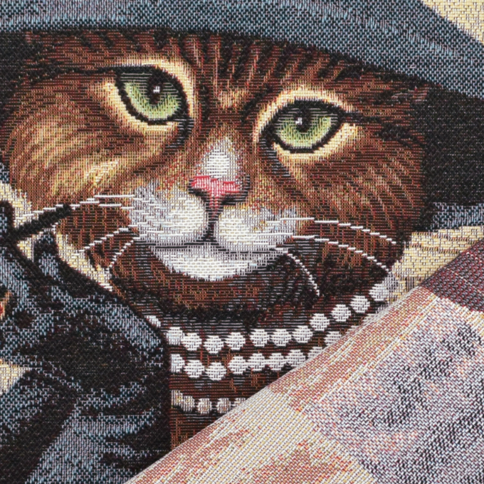 Decoration fabric Gobelin panel Audrey Cat, 46 x 46 cm | Fabrics Hemmers