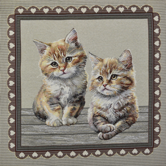 Dekostoff Gobelinstoff Panel Baby Cats, 46 x 46 cm