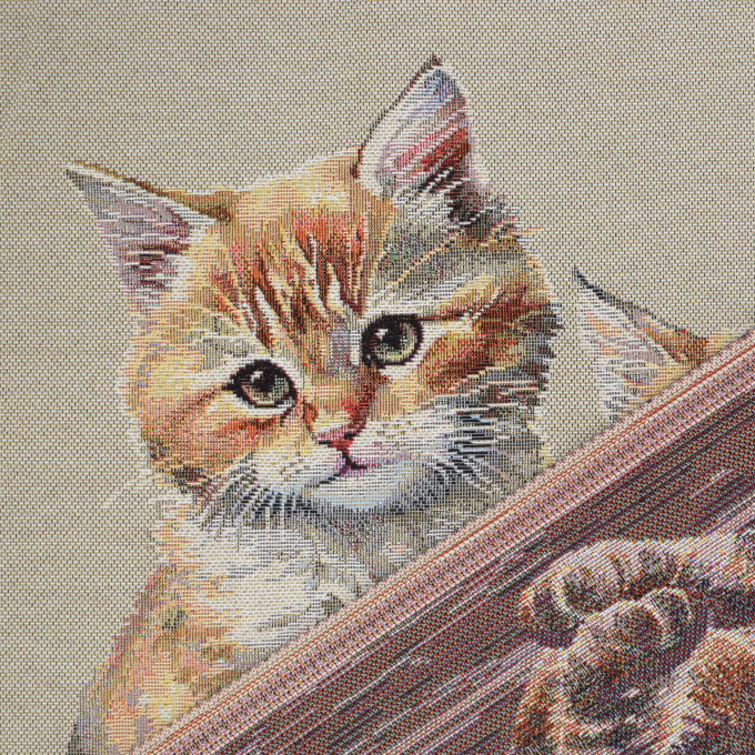 Dekostoff Gobelinstoff Panel Baby Cats, 46 x 46 cm