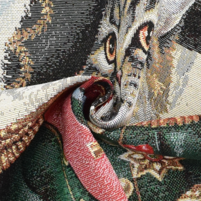 Dekostoff Gobelinstoff Panel Catpoleon, 46 x 46 cm