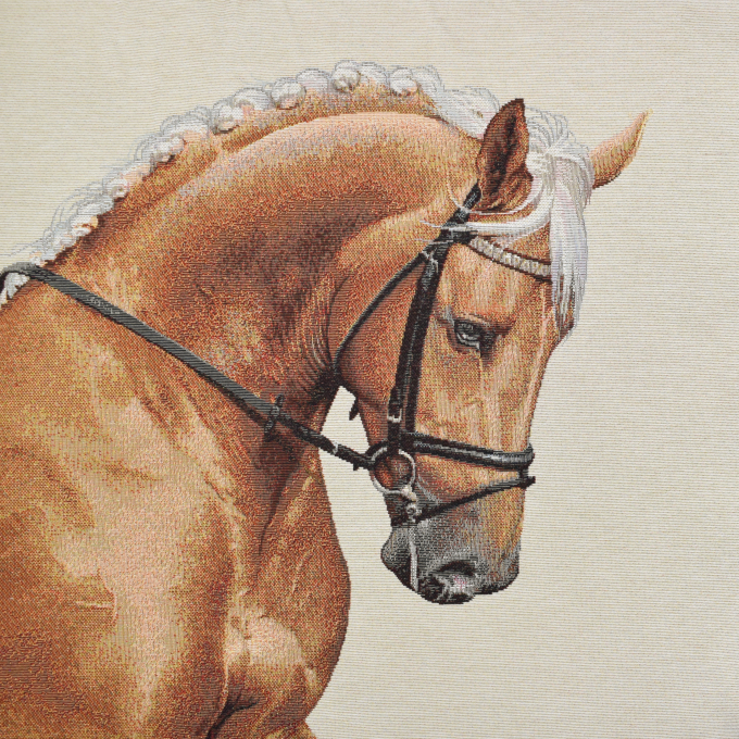 Dekostoff Gobelinstoff Panel Dressurpferd, 46 x 46 cm