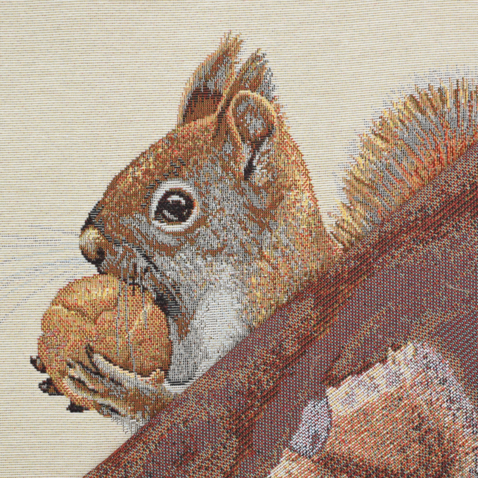 Decoratiestof Gobelin paneel eekhoorn, 46 x 46 cm