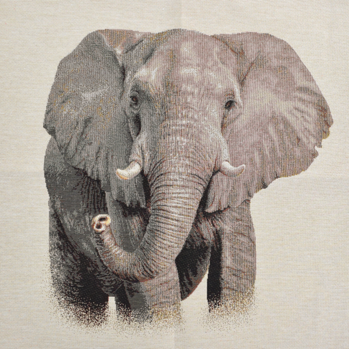 Dekostoff Gobelinstoff Panel Elefant, 46 x 46 cm
