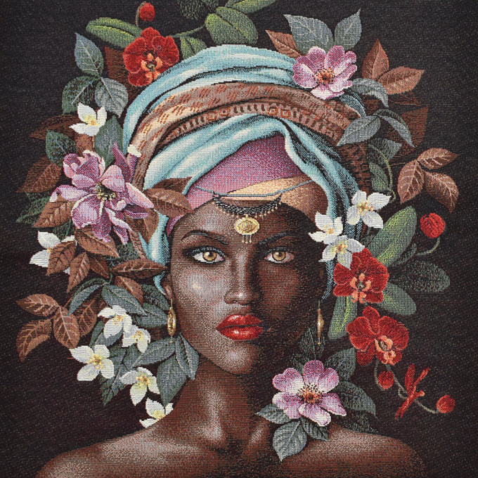 Decoratiestof Gobelin Fancy paneel Flower Lady, 46 x 46 cm