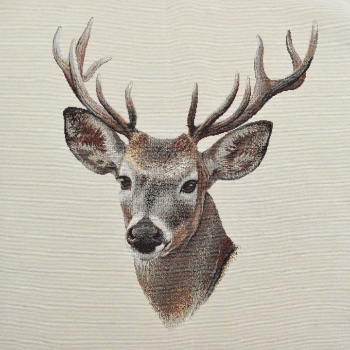Tissu déco panneau gobelin Cerf, 46 x 46 cm