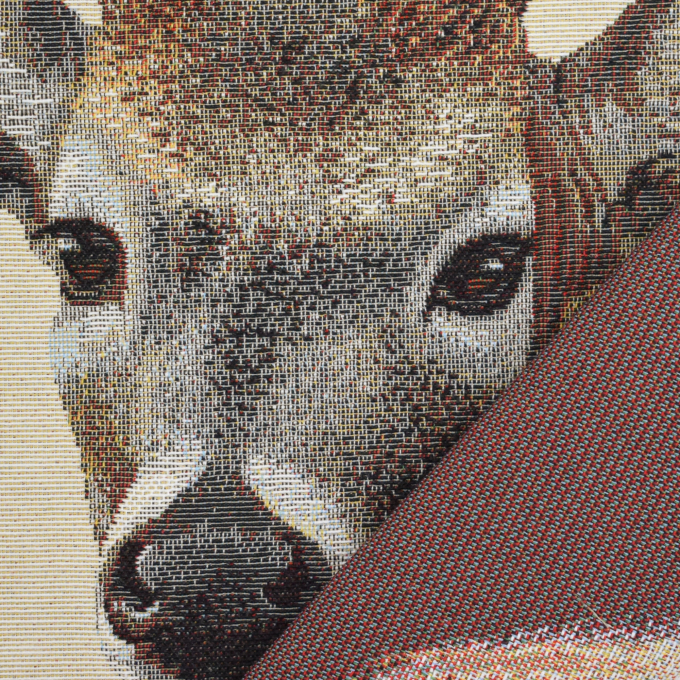 Tissu déco panneau gobelin Cerf, 46 x 46 cm