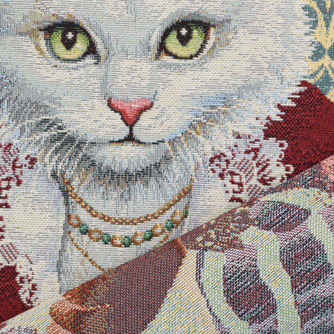 Decoratiestof Gobelin Fancy paneel Lady Cat, 46 x 46 cm
