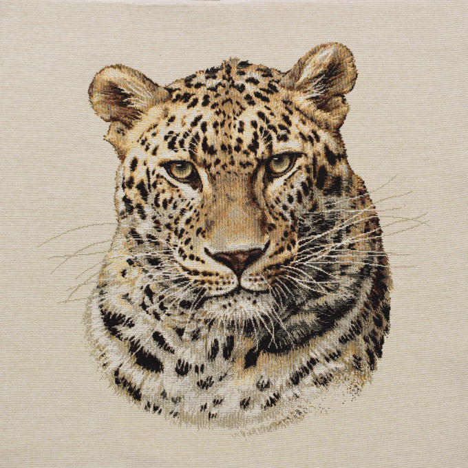 Dekostoff Gobelinstoff Panel Leopard, 46 x 46 cm