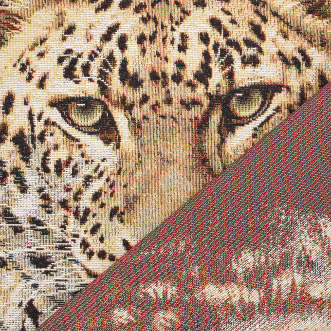 Dekostoff Gobelinstoff Panel Leopard, 46 x 46 cm