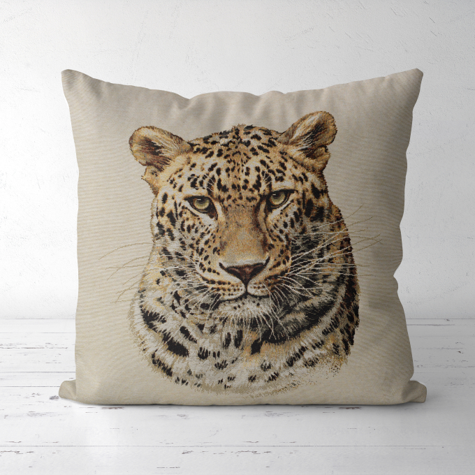 Dekostoff Gobelinstoff Panel Leopard, 46 x 46 cm