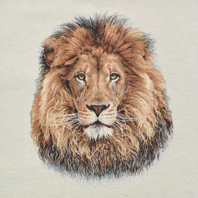 Decoratiestof Gobelin paneel leeuw, 46 x 46 cm