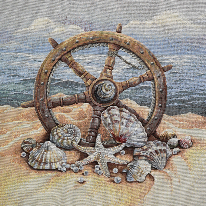 Decoratiestof Gobelin paneel maritiem, 46 x 46 cm