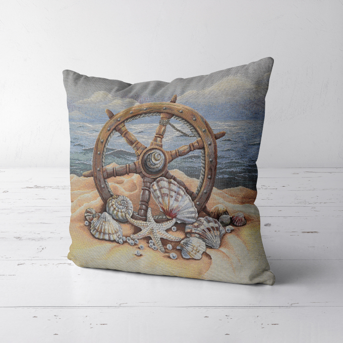Decoratiestof Gobelin paneel maritiem, 46 x 46 cm