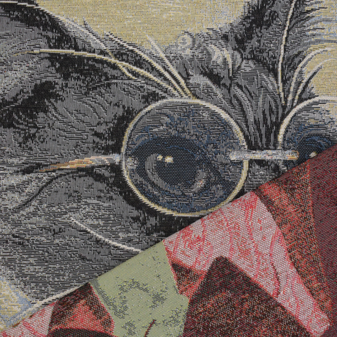 Dekostoff Gobelinstoff Panel Nerdy Cat, 46 x 46 cm