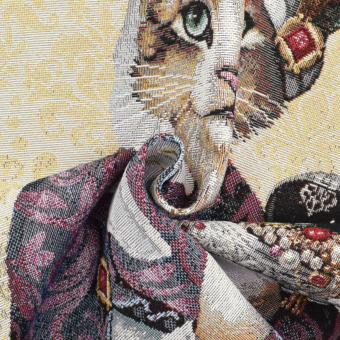Dekostoff Gobelinstoff Panel Oriental Cat, 46 x 46 cm
