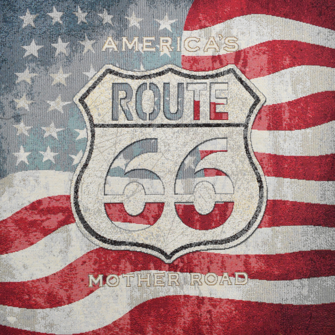 Decoratiestof Gobelin Fancy paneel Route 66, 46 x 46 cm