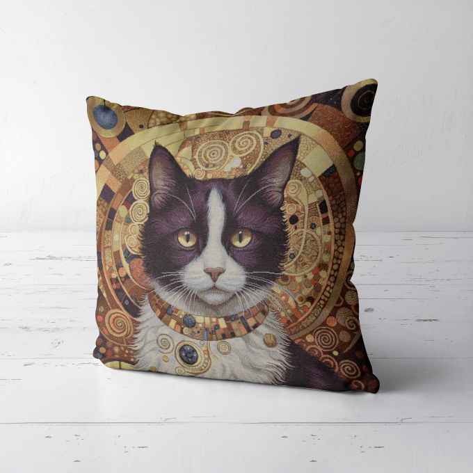 Dekostoff Gobelinstoff Panel Royal Cat, 46 x 46 cm