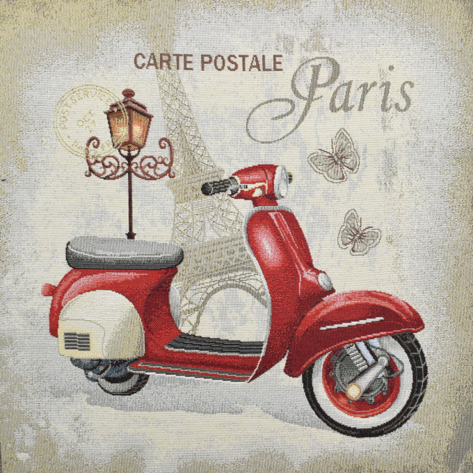 Decoratiestof Gobelin Fancy paneel Scooter, 46 x 46 cm