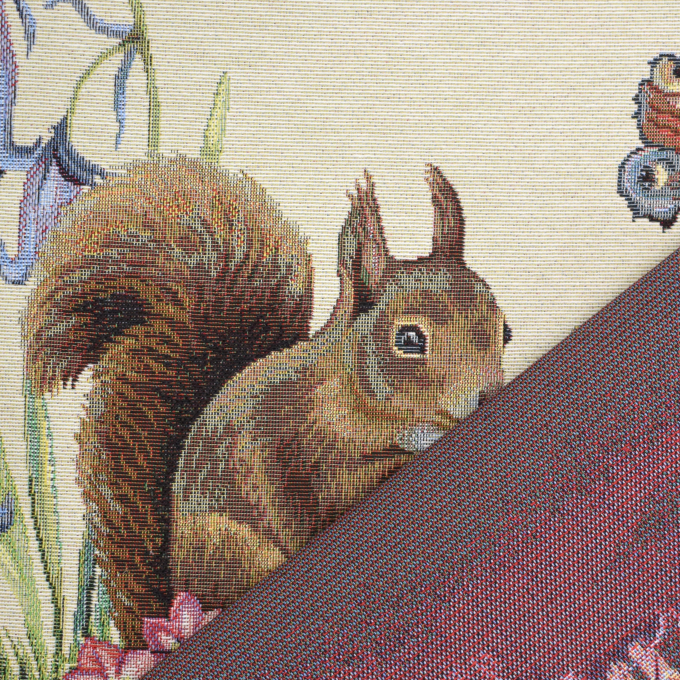 Dekostoff Gobelinstoff Panel Spring Squirrel, 46 x 46 cm