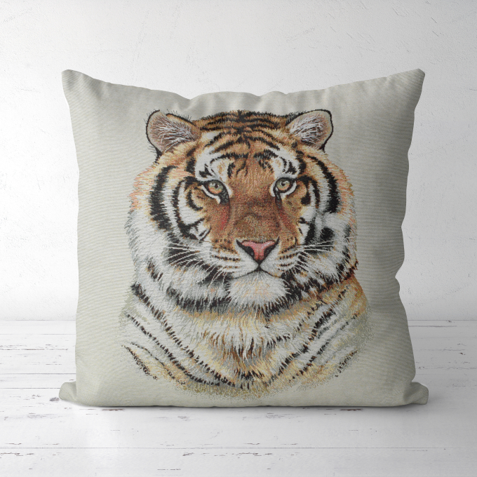 Dekostoff Gobelinstoff Panel Tiger, 46 x 46 cm
