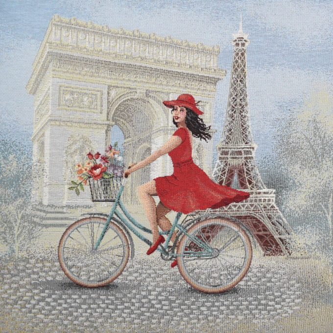 Decoratiestof Gobelin paneel Trip to Paris, 46 x 46 cm