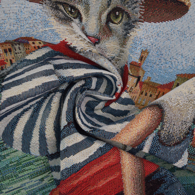 Decoratiestof Gobelin Fancy paneel Venice Cat, 46 x 46 cm