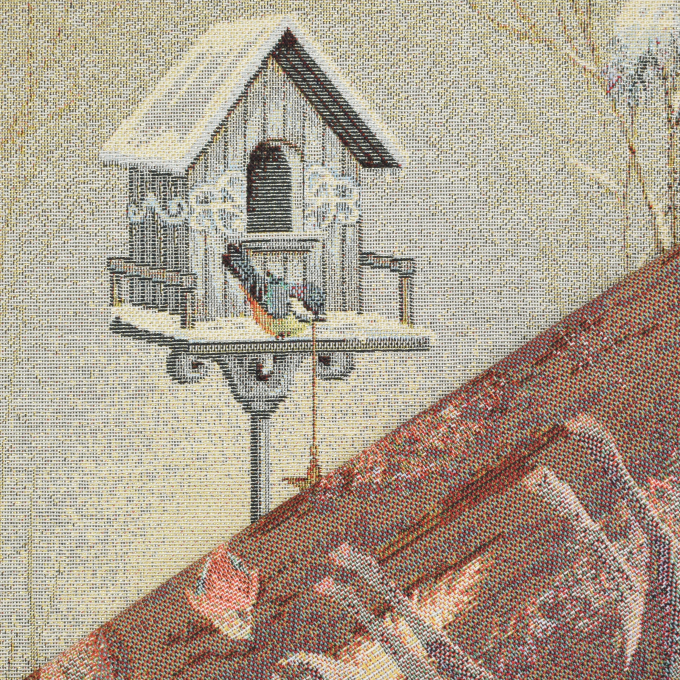 Dekostoff Gobelinstoff Panel Waldtiere, 46 x 46 cm