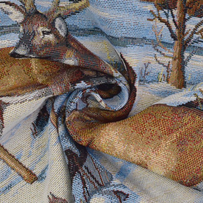 Tissu déco panneau gobelin Panel Winter Deer, 46x46 cm