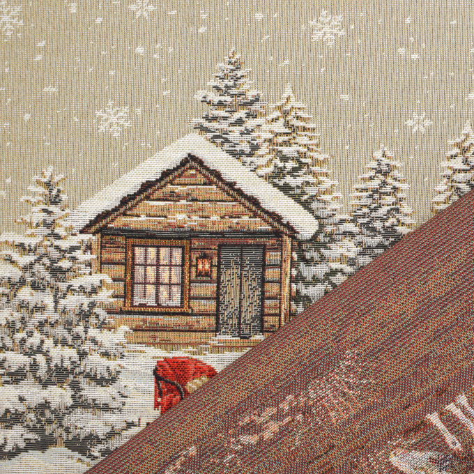 Dekostoff Gobelinstoff Panel Winterwelt, 46 x 46 cm