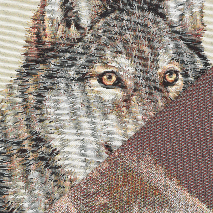 Dekostoff Gobelinstoff Panel Wolf, 46 x 46 cm