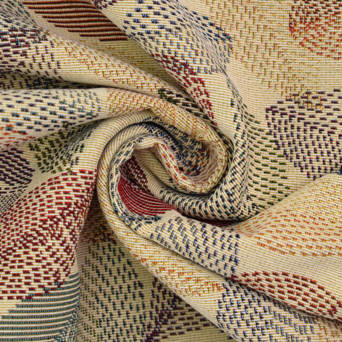 Decoration fabric Gobelin Stitch Sketch Leaf, beige