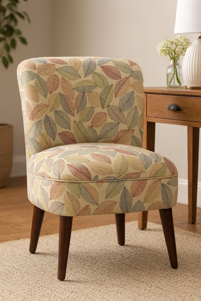 Decoration fabric Gobelin Stitch Sketch Leaf, beige