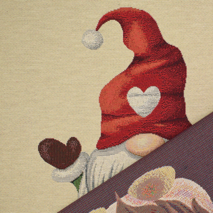 Dekostoff Gobelinstoff Tomte joyful Wishes Panel, 46 x 46 cm