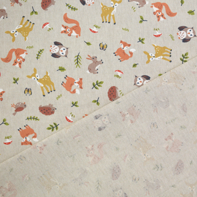 Decoration fabric half panama Animal Friends