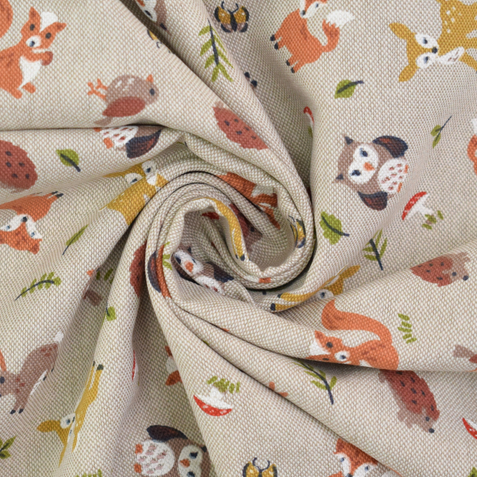 Decoration fabric half panama Animal Friends