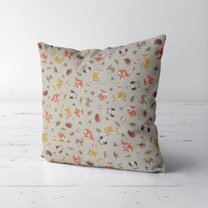 Decoration fabric half panama Animal Friends