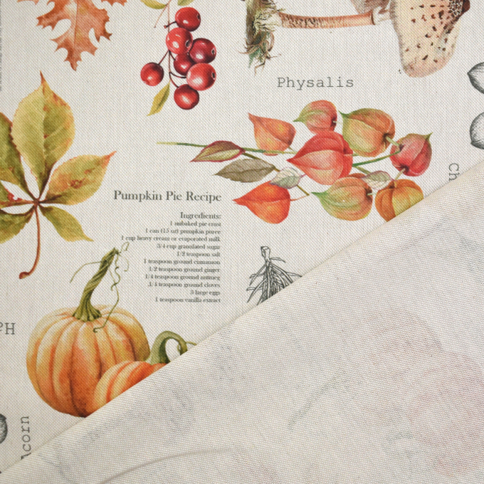 Decoratiestof half panama Autumn Season, naturel