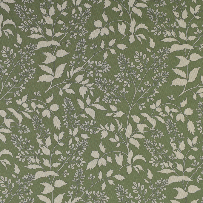 Tissu déco semi panama Feuilles, vert